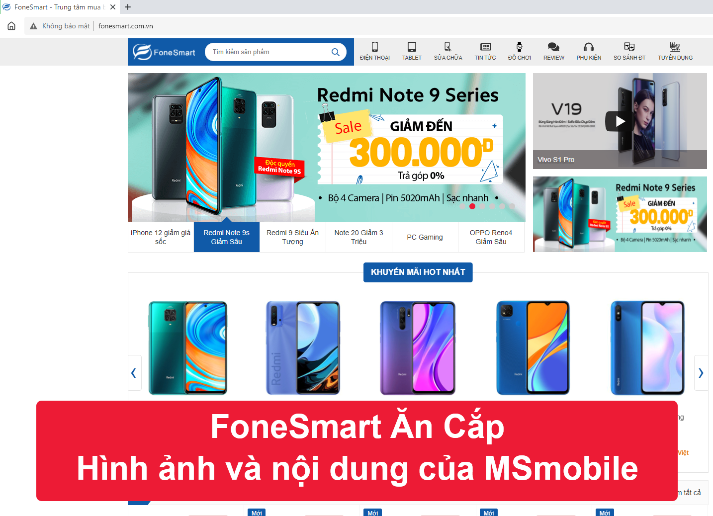 Fonesmart lừa đảo ăn cắp nội dung và hình ảnh của MSmobile