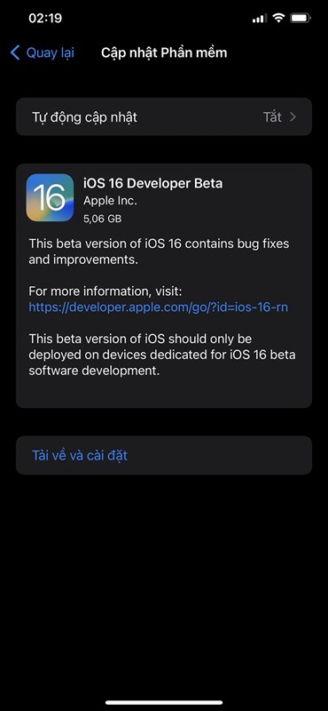 Đã có thể cập nhật lên iOS 16 Beta